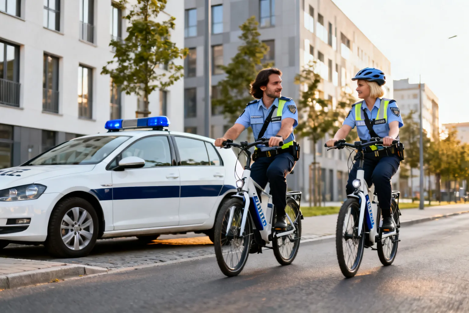Policja w Katowicach używa elektrycznych rowerów w patrolach