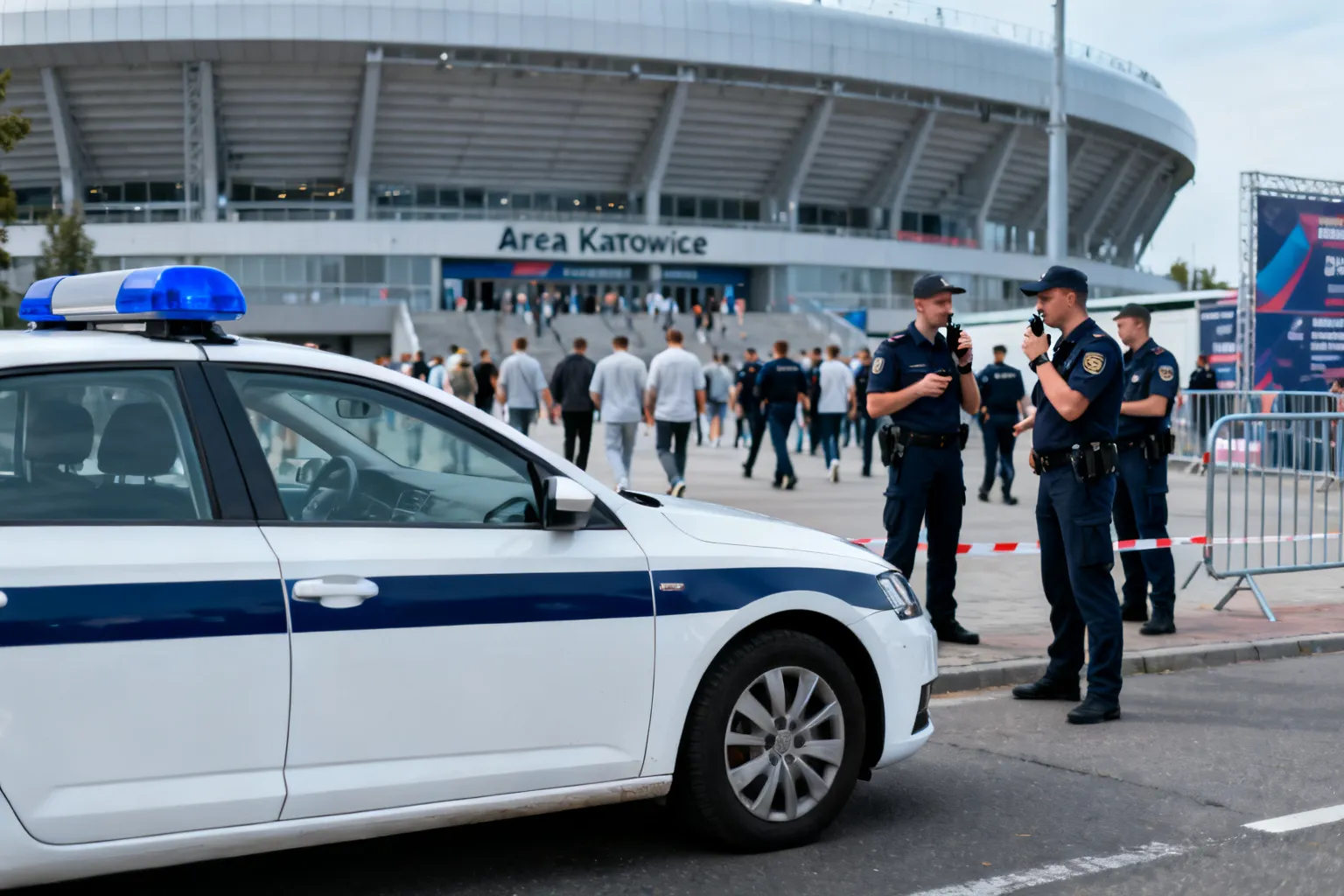 Policja zabezpieczała mecz GKS Katowice – Pogoń Szczecin na Arenie Katowice