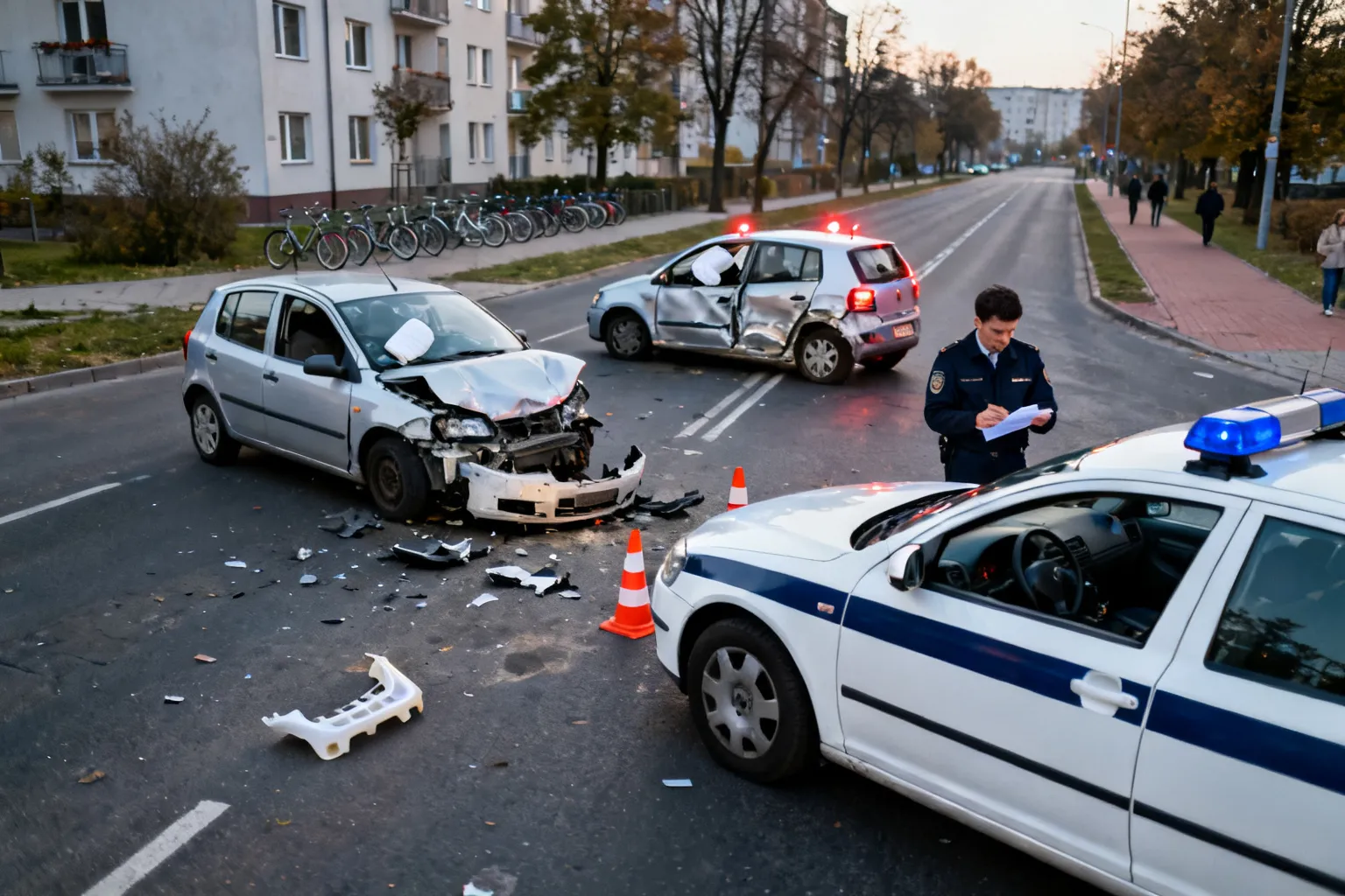 Kolizja czterech samochodów na ul. Murckowskiej w Katowicach