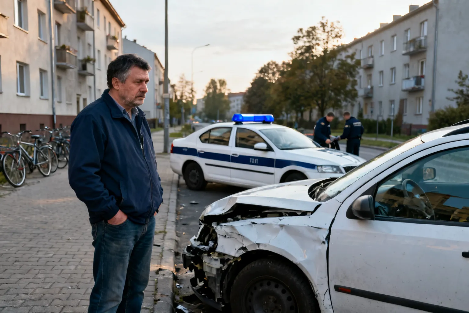Wizerunek mężczyzny po zniszczeniu auta na ul. Krasińskiego w Katowicach