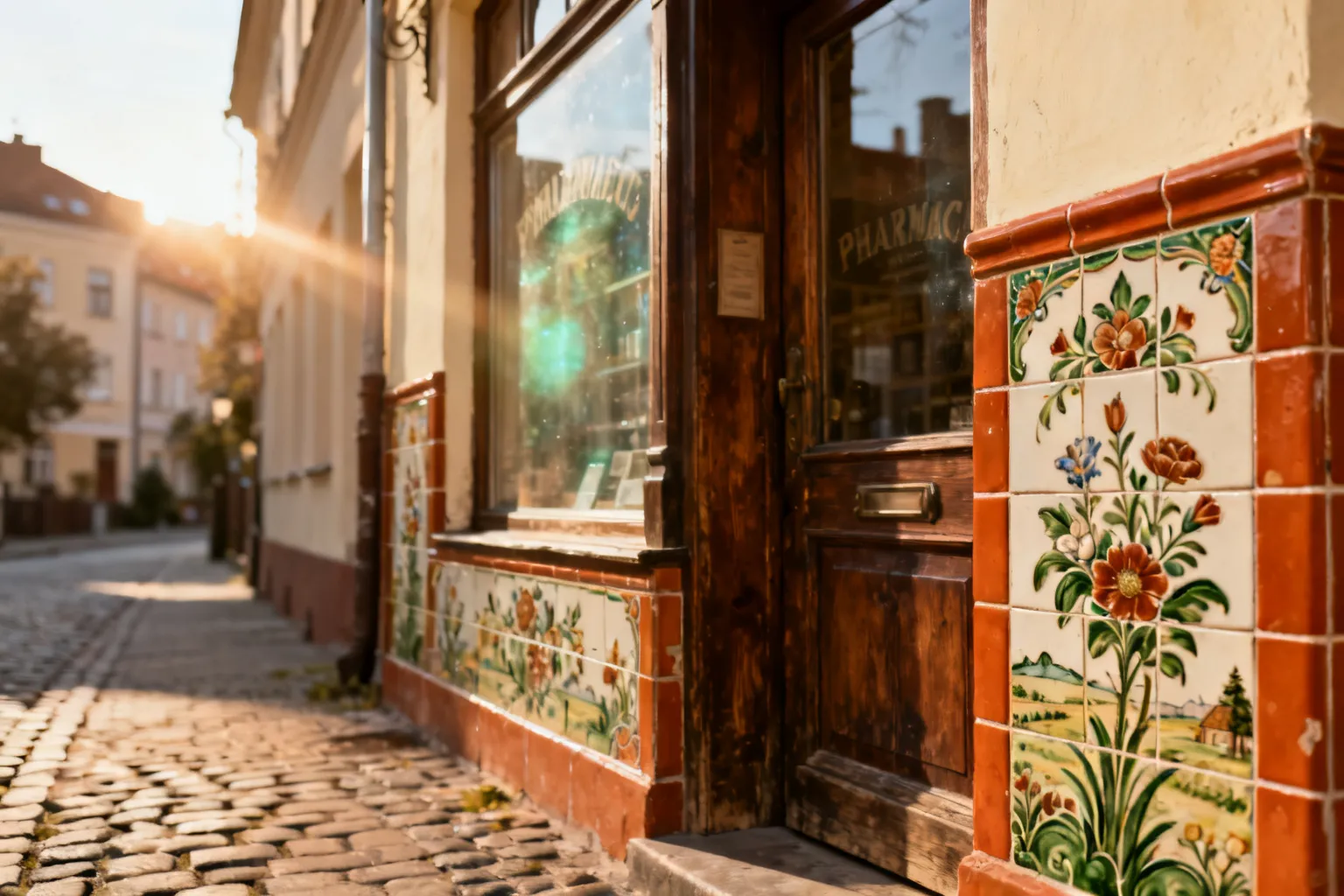 Apteka Pod Kwiatami w Szopienicach — zabytkowe kafle i wiejska ornamentyka